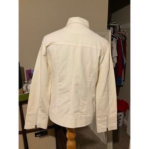 Beautiful white Prada moto jacket size xxl but jacket fits up to a size medium.